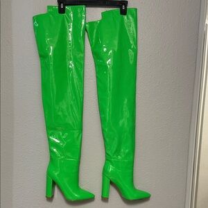 Green Over-the-Knee Women's Boots